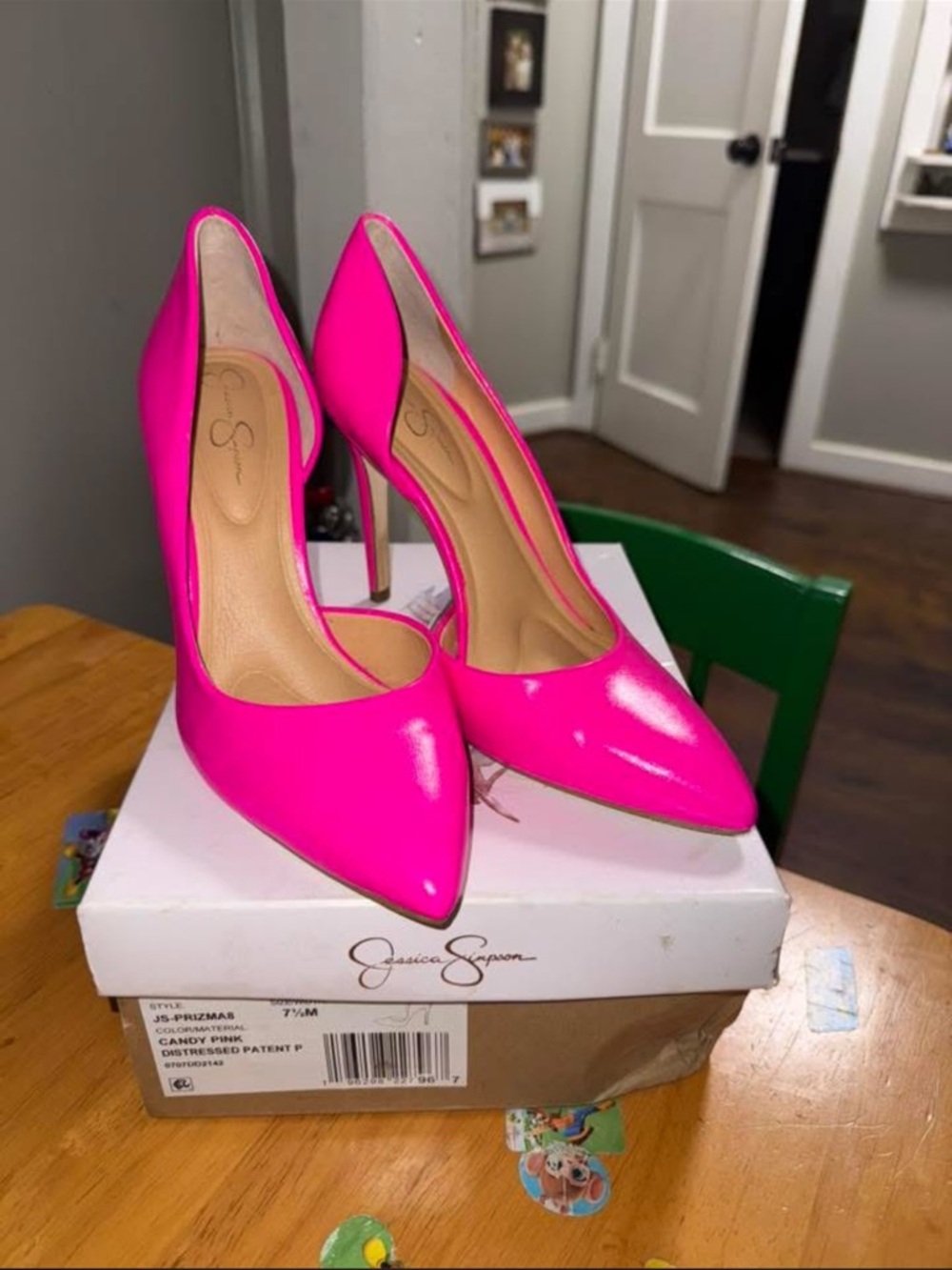 Jessica Simpson Hot Pink Patent Pointed-Toe Stiletto Pumps
